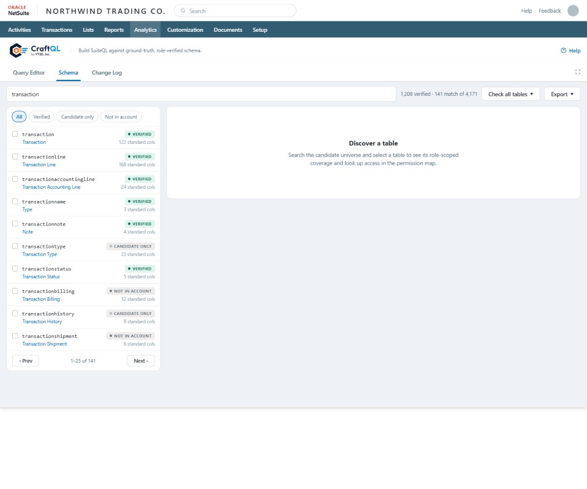 CraftQL account schema explorer